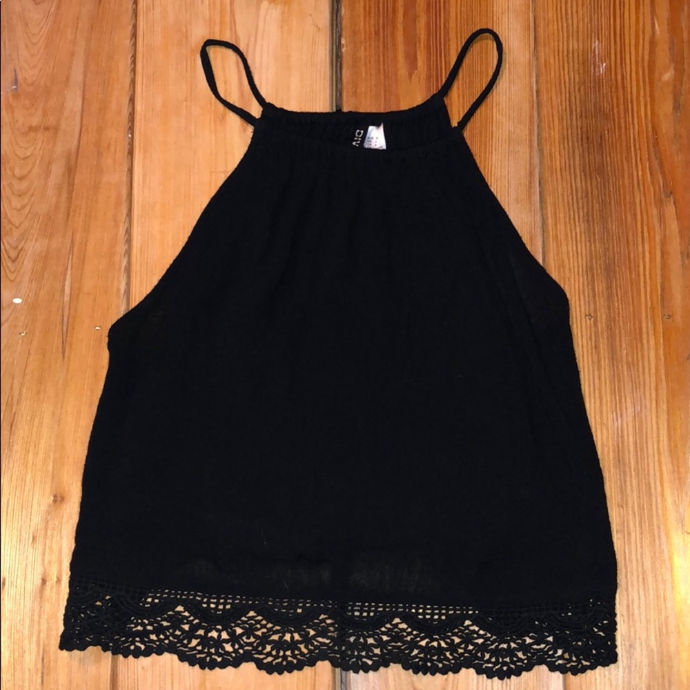 Black halter detailed top